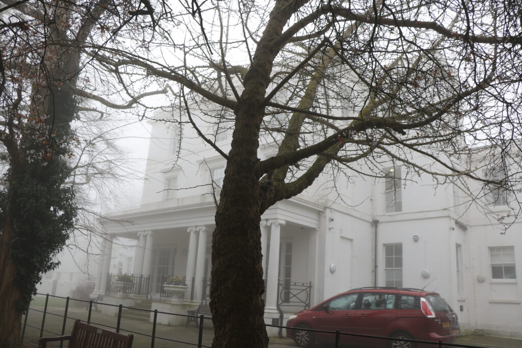 Pierremont Hall in Broadstairs (Kent) on a foggy day
