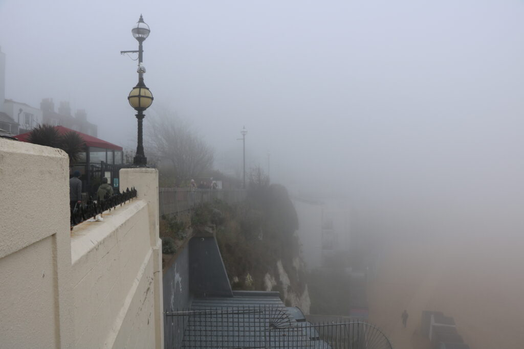 Broadstairs seafront on a foggy day