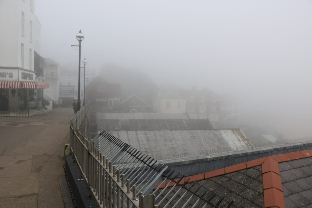 Broadstairs seafront on a foggy day