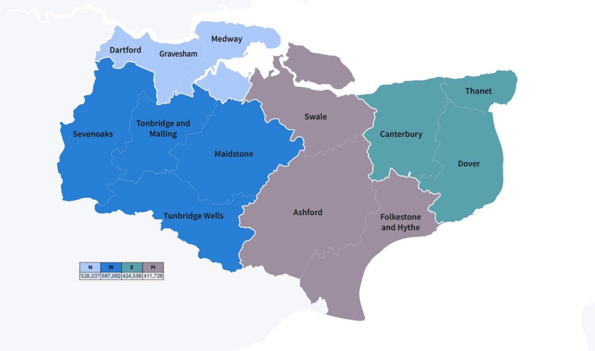 Map of new councils in Kent news of 2026